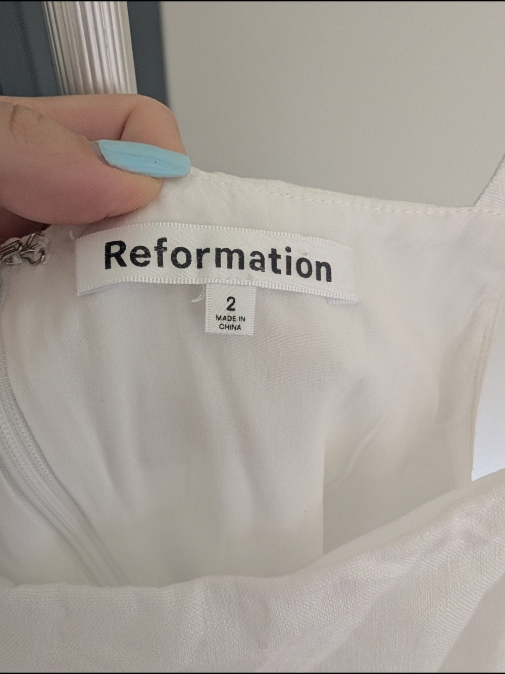 Reformation  Citron White Sleeveless Mini linen  Dress - Picture 7 of 9